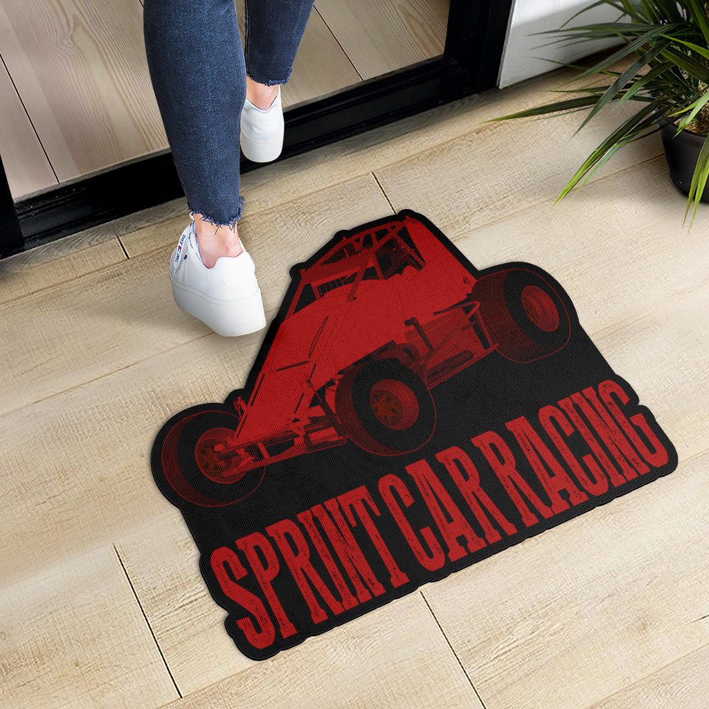 Custom shaped sprint car non-wing door mat