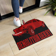 Custom shaped demolition derby door mat