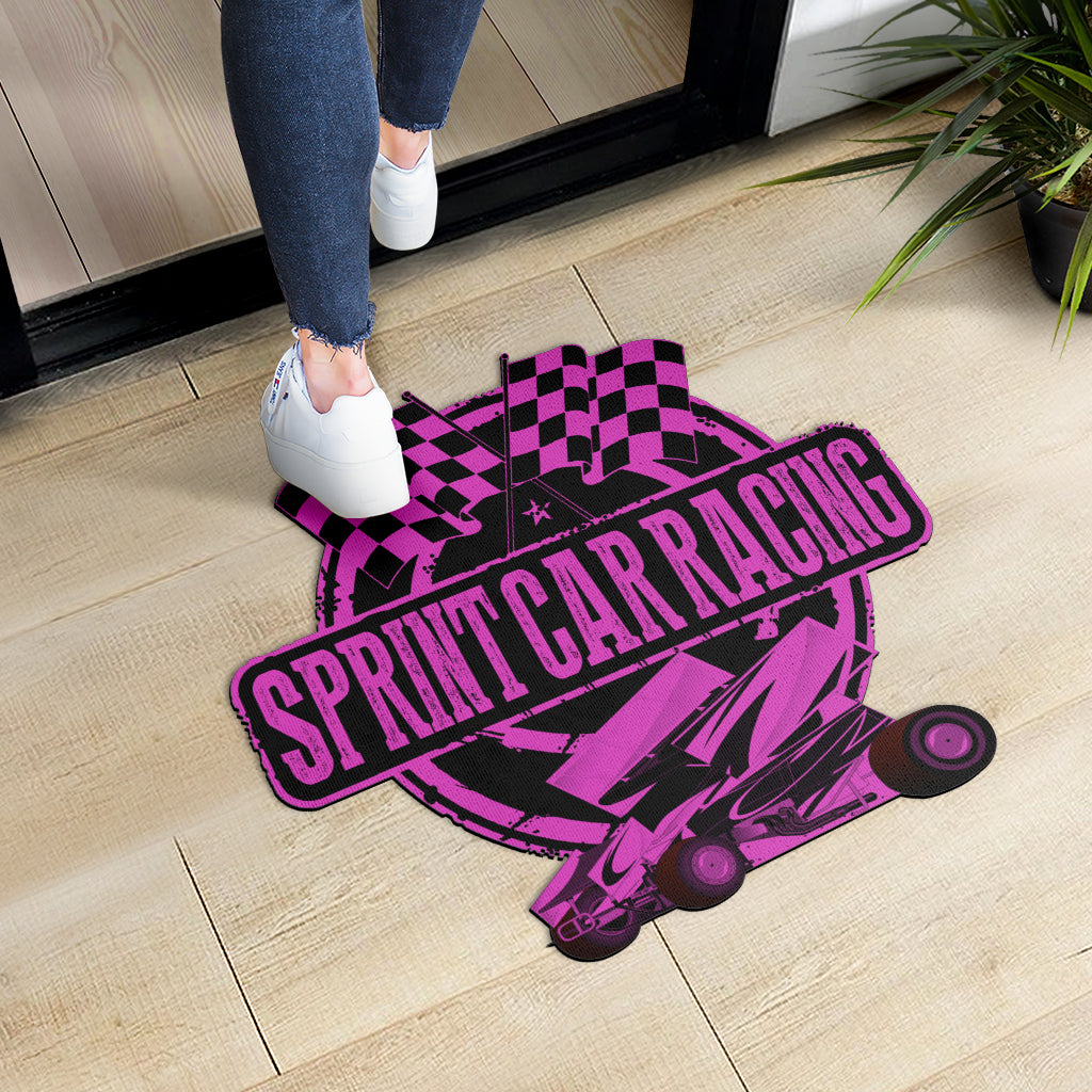 Custom shaped sprint car door mat