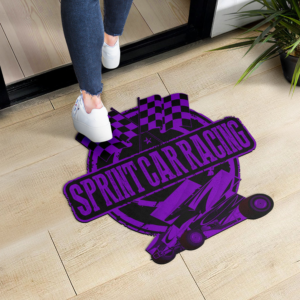 Custom shaped sprint car door mat