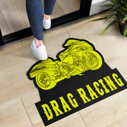 Custom Shaped Drag Racing Bike Door Mat