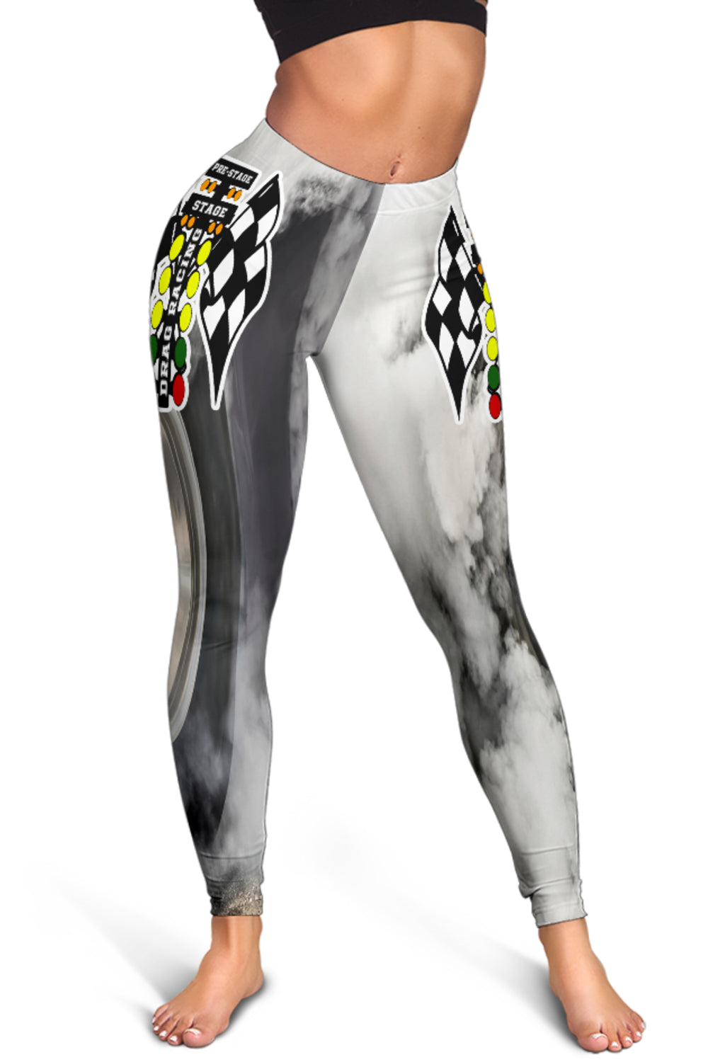 Drag Racing Burning Rubber Leggings