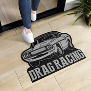 Custom shaped drag racing door mat