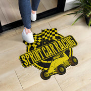 Custom shaped sprint car non-wing door mat