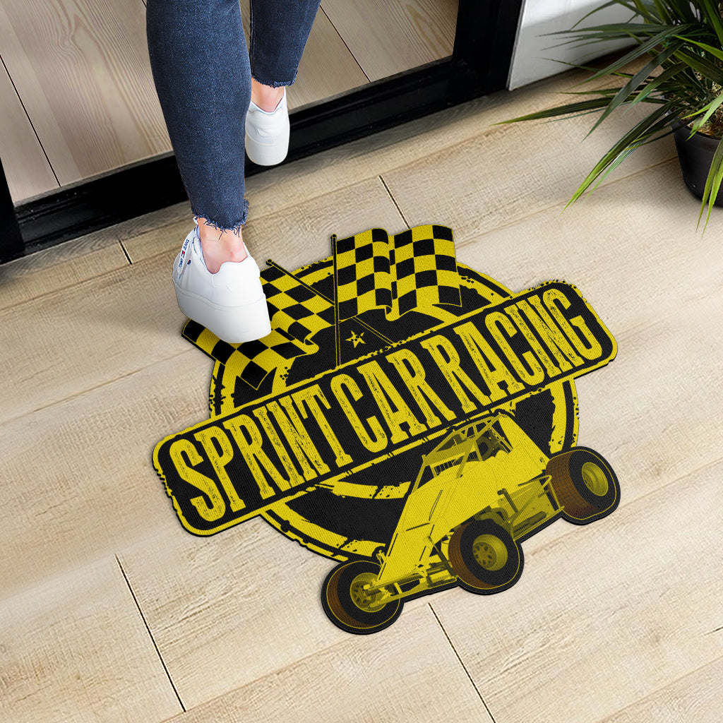 Custom shaped sprint car non-wing door mat