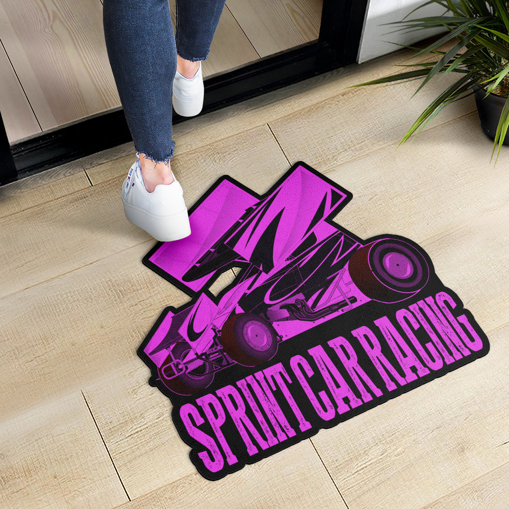 Custom shaped sprint car door mat