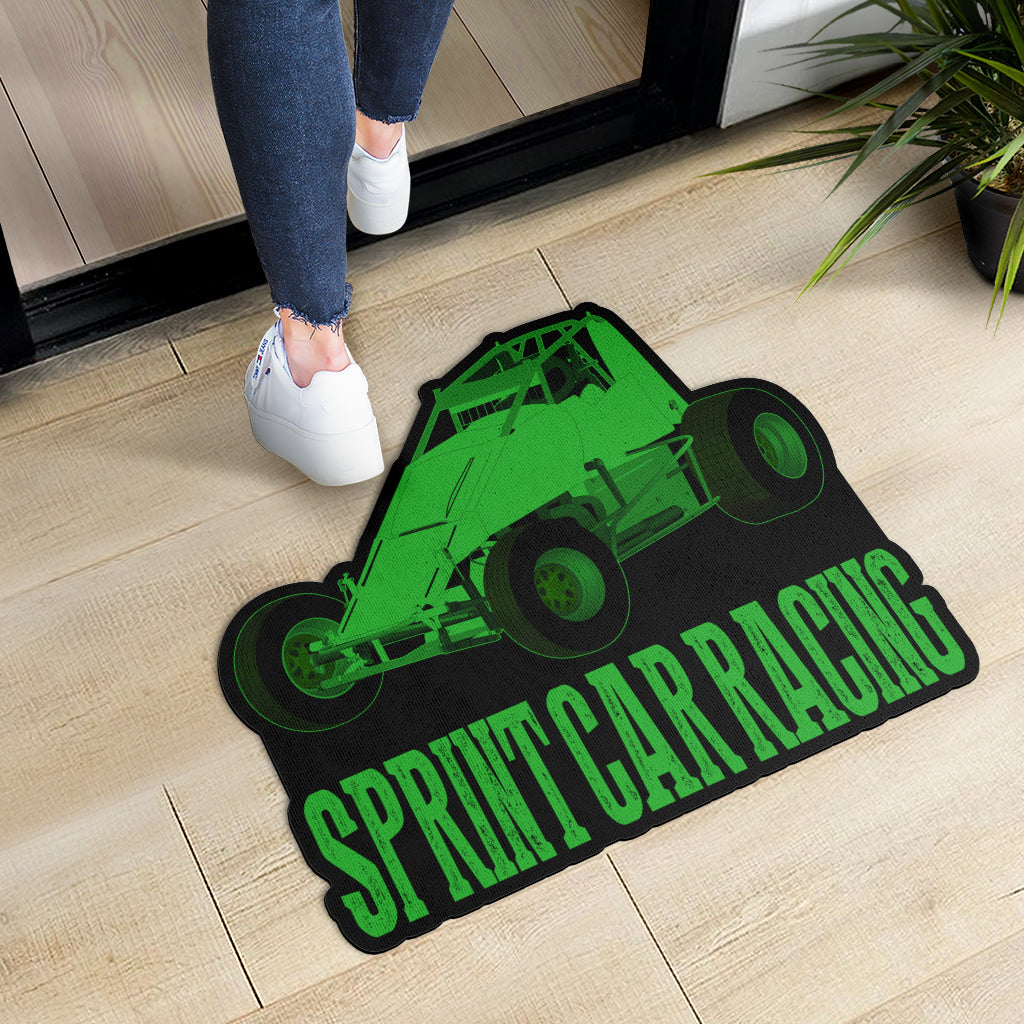 Custom shaped sprint car non-wing door mat