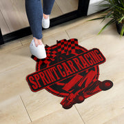 Custom shaped sprint car door mat