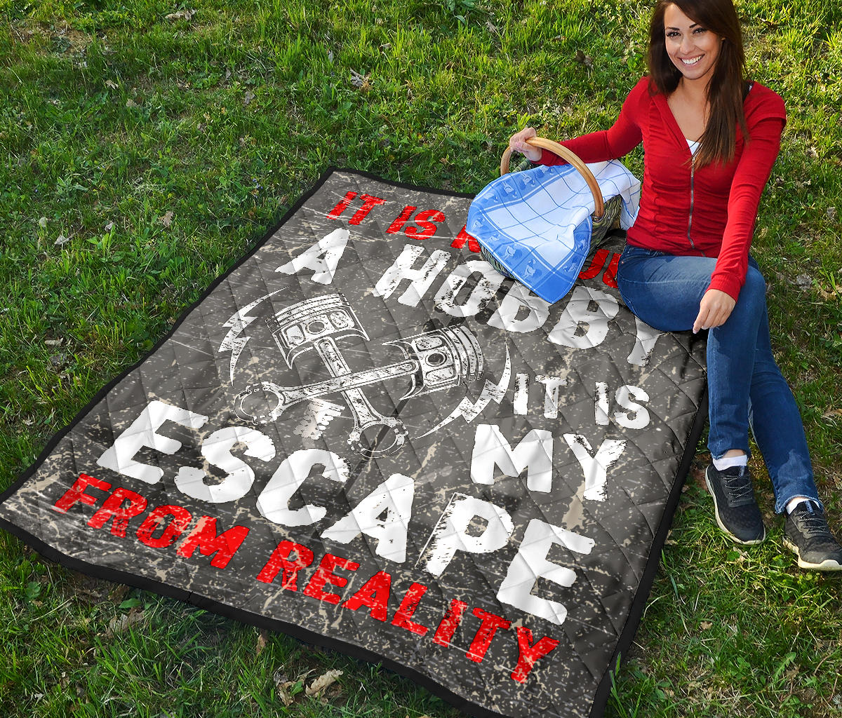 IIt Is Not Just A Hobby it's my escape from reality Drag Racing Premium Quilt