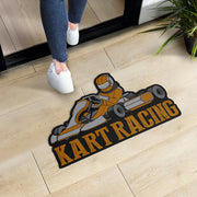 Custom shaped kart racing door mat