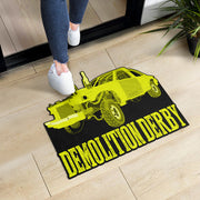 Custom shaped demolition derby door mat