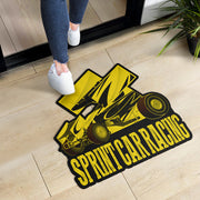 Custom shaped sprint car door mat