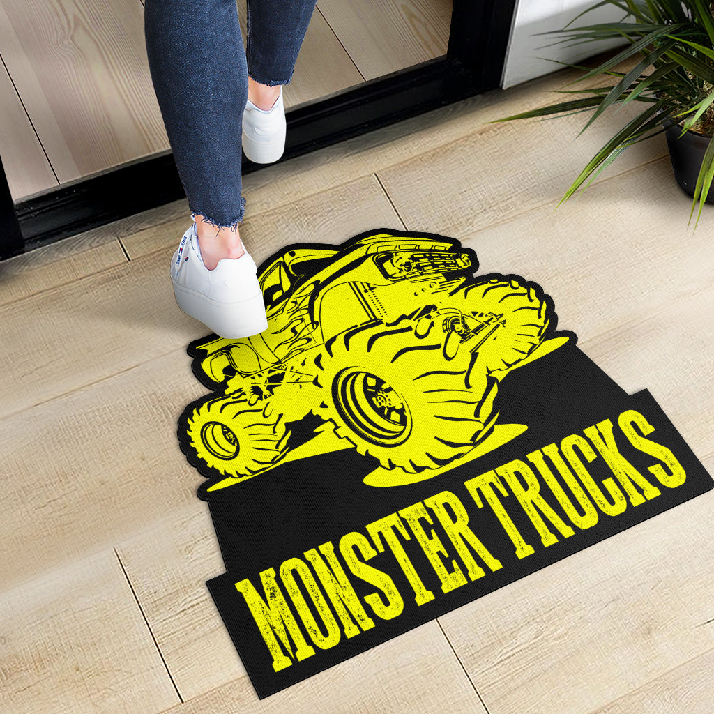 Custom Shaped Monster Trucks Door Mat