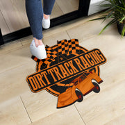 Custom shaped late model door mat