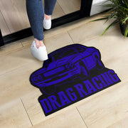 Custom shaped drag racing door mat