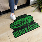 Custom shaped drag racing door mat