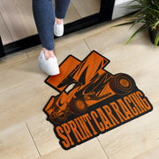 Custom shaped sprint car door mat