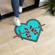 Custom Shaped Racing Heartbeat Door Mat