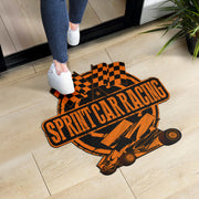 Custom shaped sprint car door mat