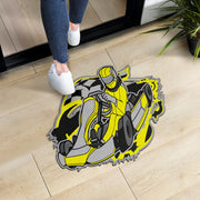 Custom shaped kart racing door mat