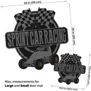 Custom shaped sprint car non-wing door mat