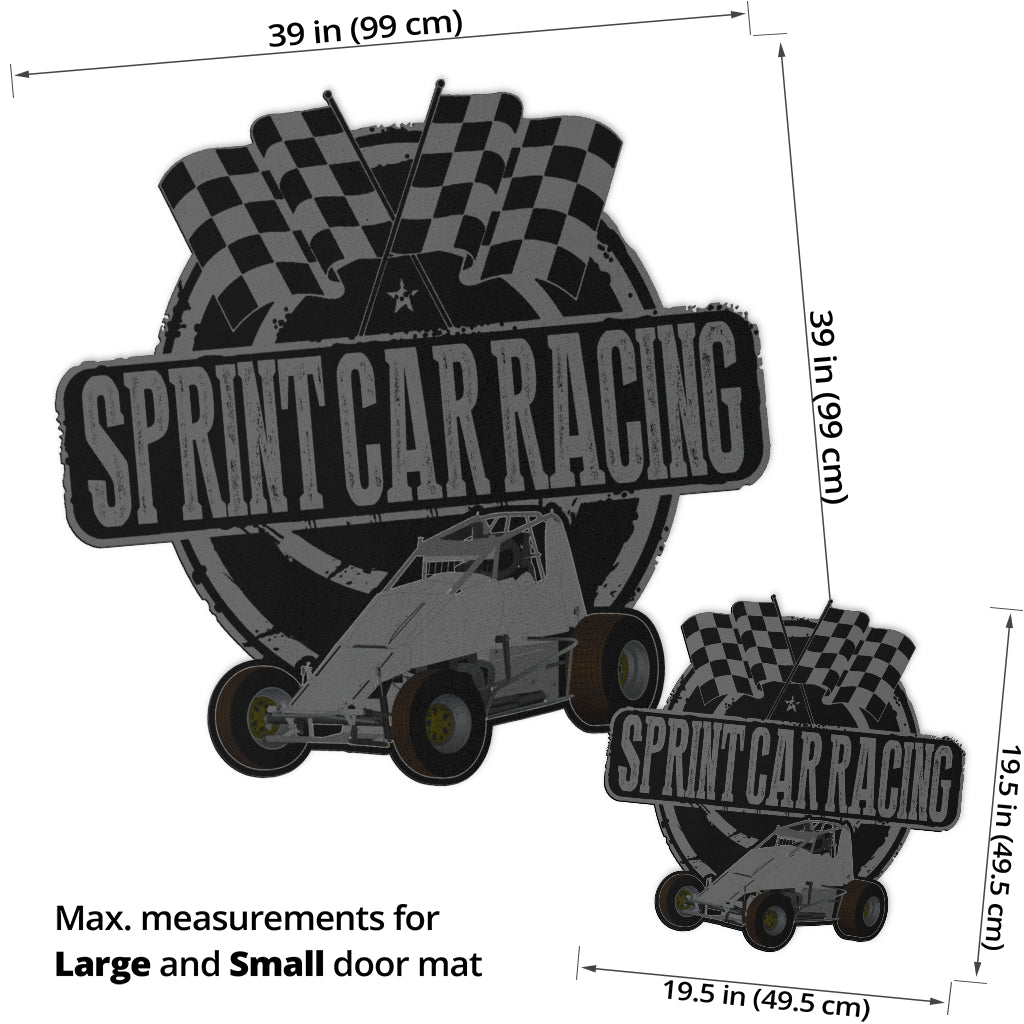 Custom shaped sprint car non-wing door mat