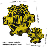 Custom shaped sprint car non-wing door mat