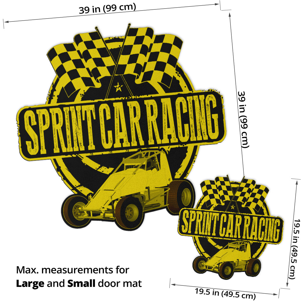 Custom shaped sprint car non-wing door mat