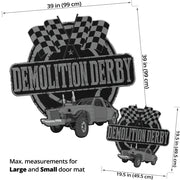 Custom shaped demolition derby door mat