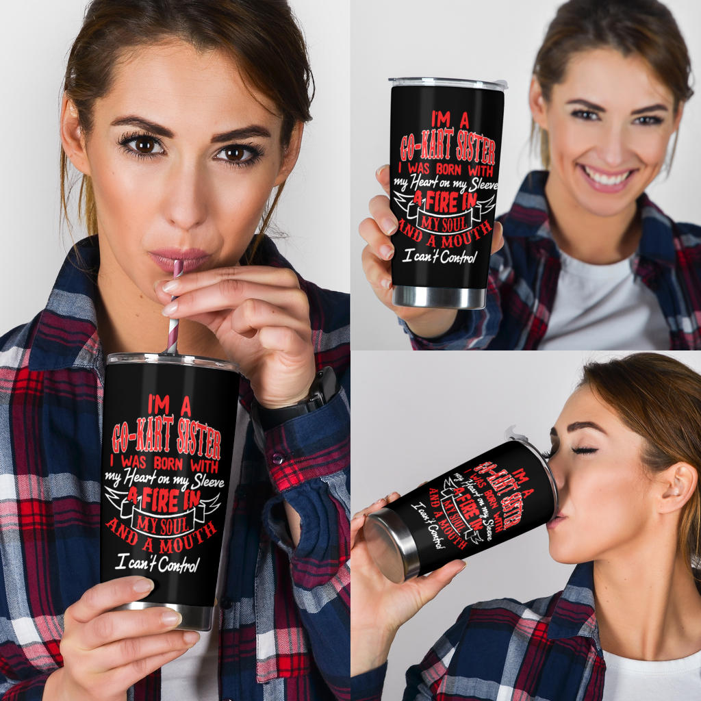 go kart racing sister tumbler