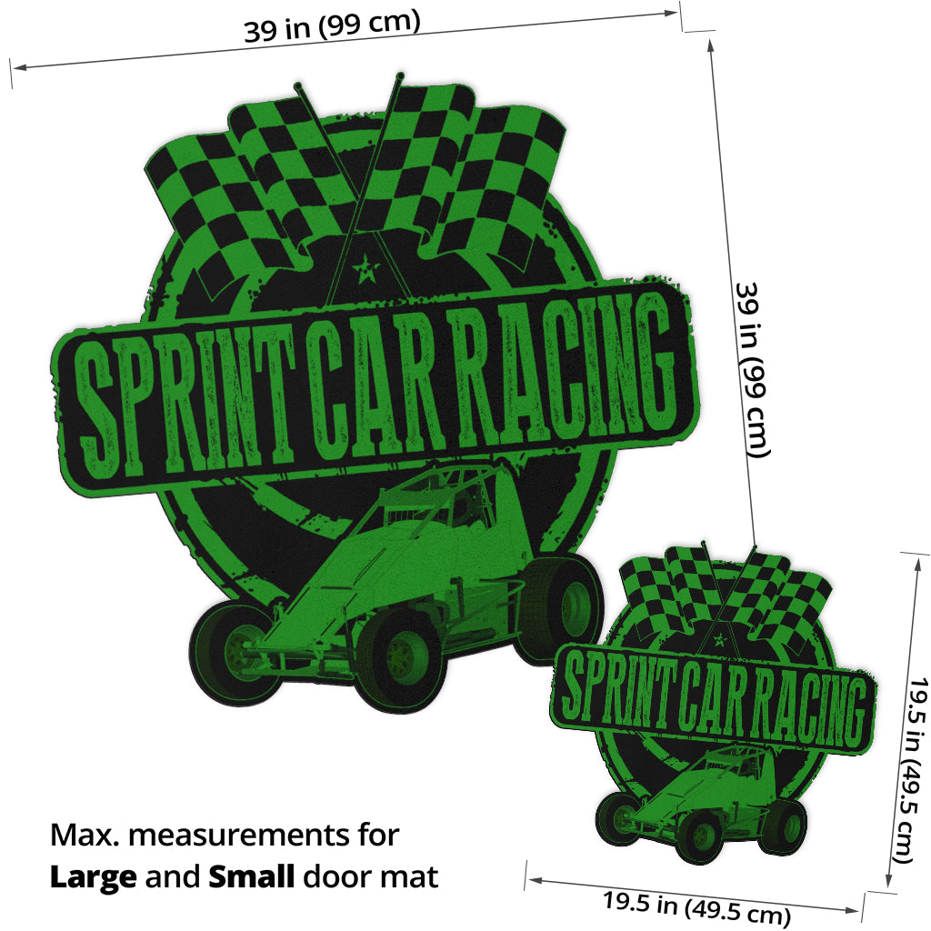 Custom shaped sprint car non-wing door mat