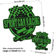 Custom shaped sprint car door mat