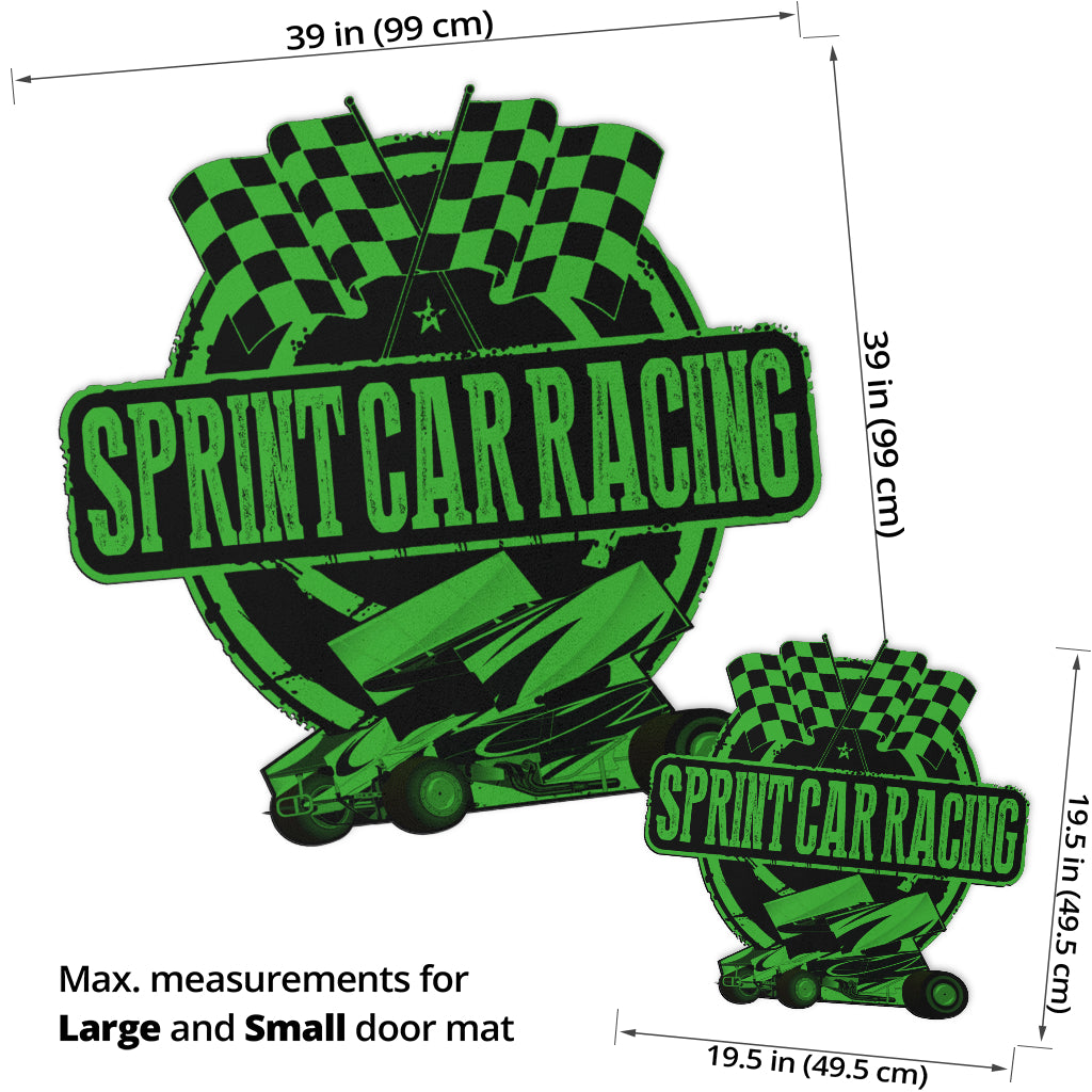 Custom shaped sprint car door mat
