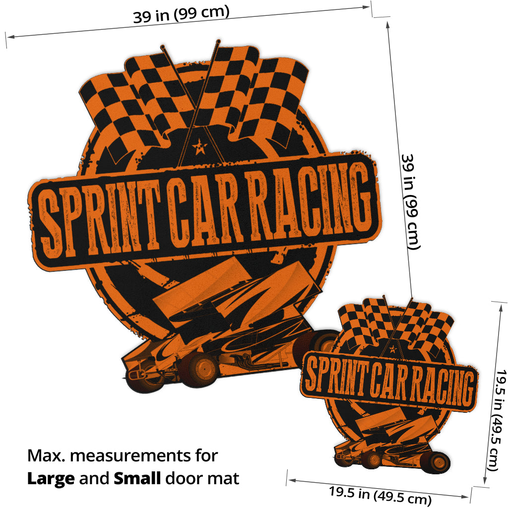 Custom shaped sprint car door mat