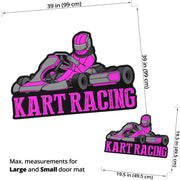 Custom shaped kart racing door mat