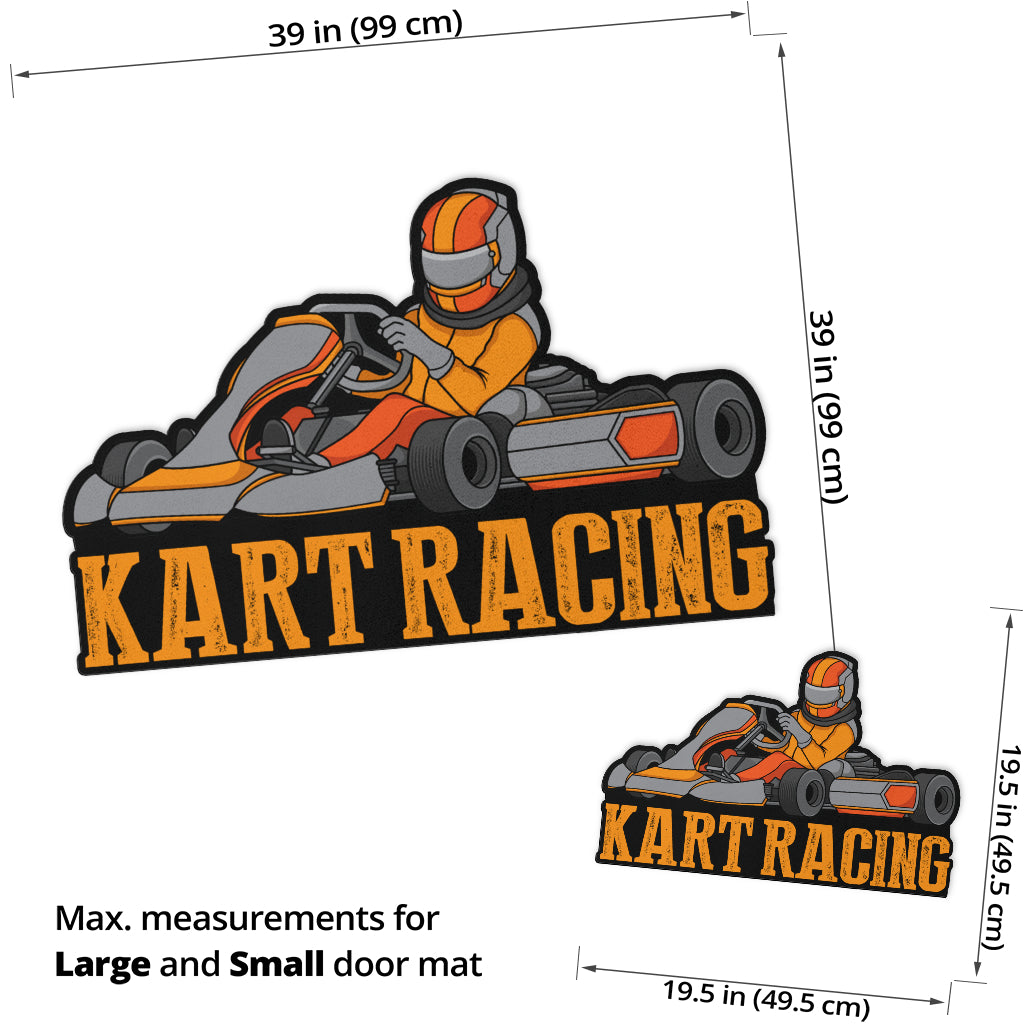 Custom shaped kart racing door mat