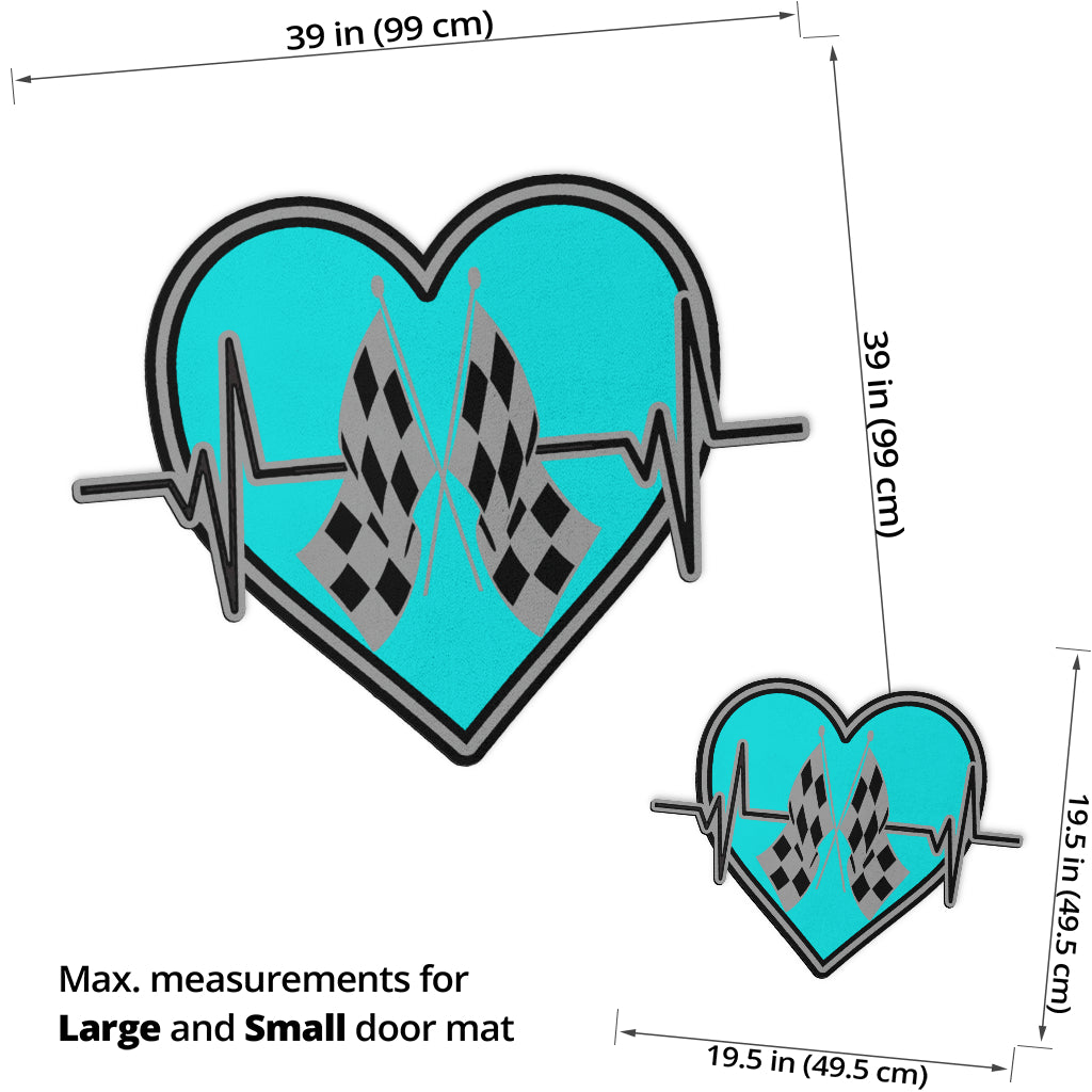 Custom Shaped Racing Heartbeat Door Mat