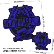 Custom shaped sprint car door mat