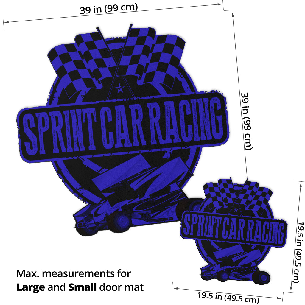 Custom shaped sprint car door mat