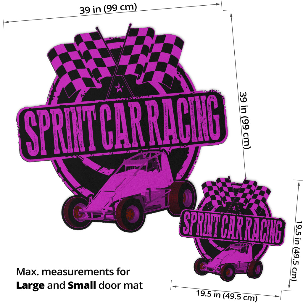 Custom shaped sprint car non-wing door mat