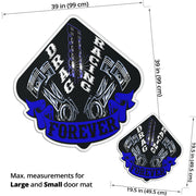 Custom shaped drag racing door mat