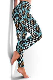 Racing Leopard Checkered Leggings
