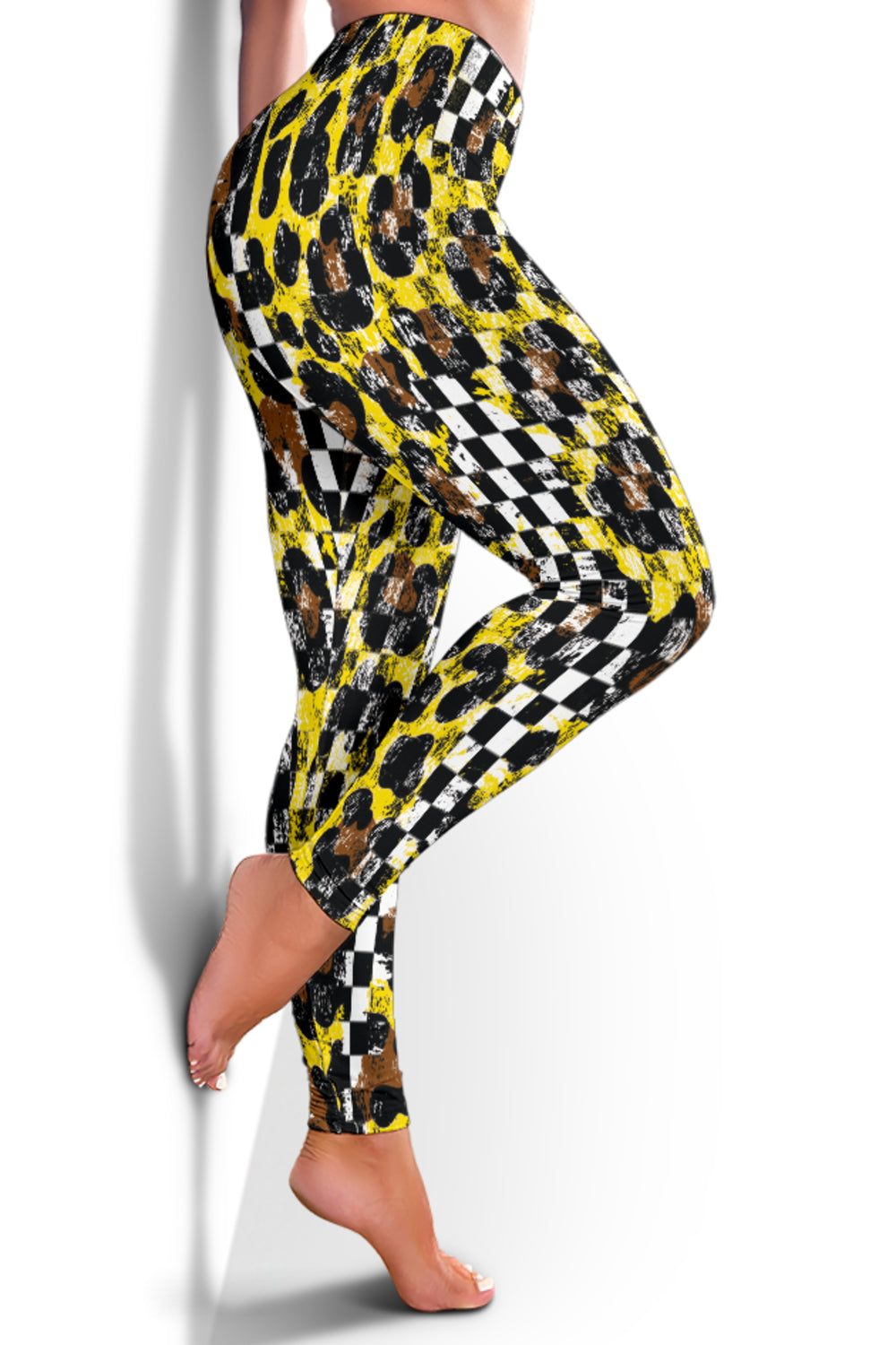 Racing Leopard Checkered Leggings