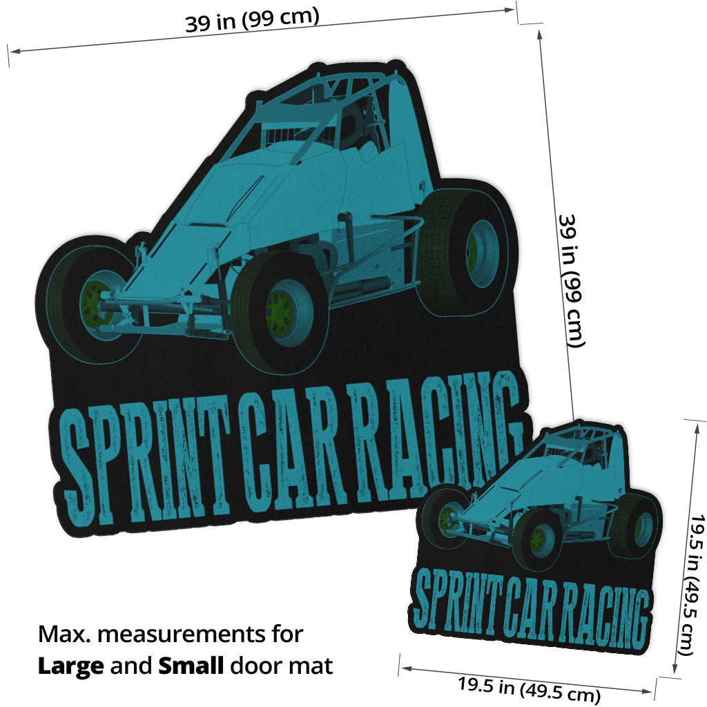 Custom shaped sprint car non-wing door mat