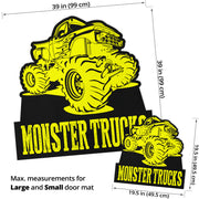 Custom Shaped Monster Trucks Door Mat