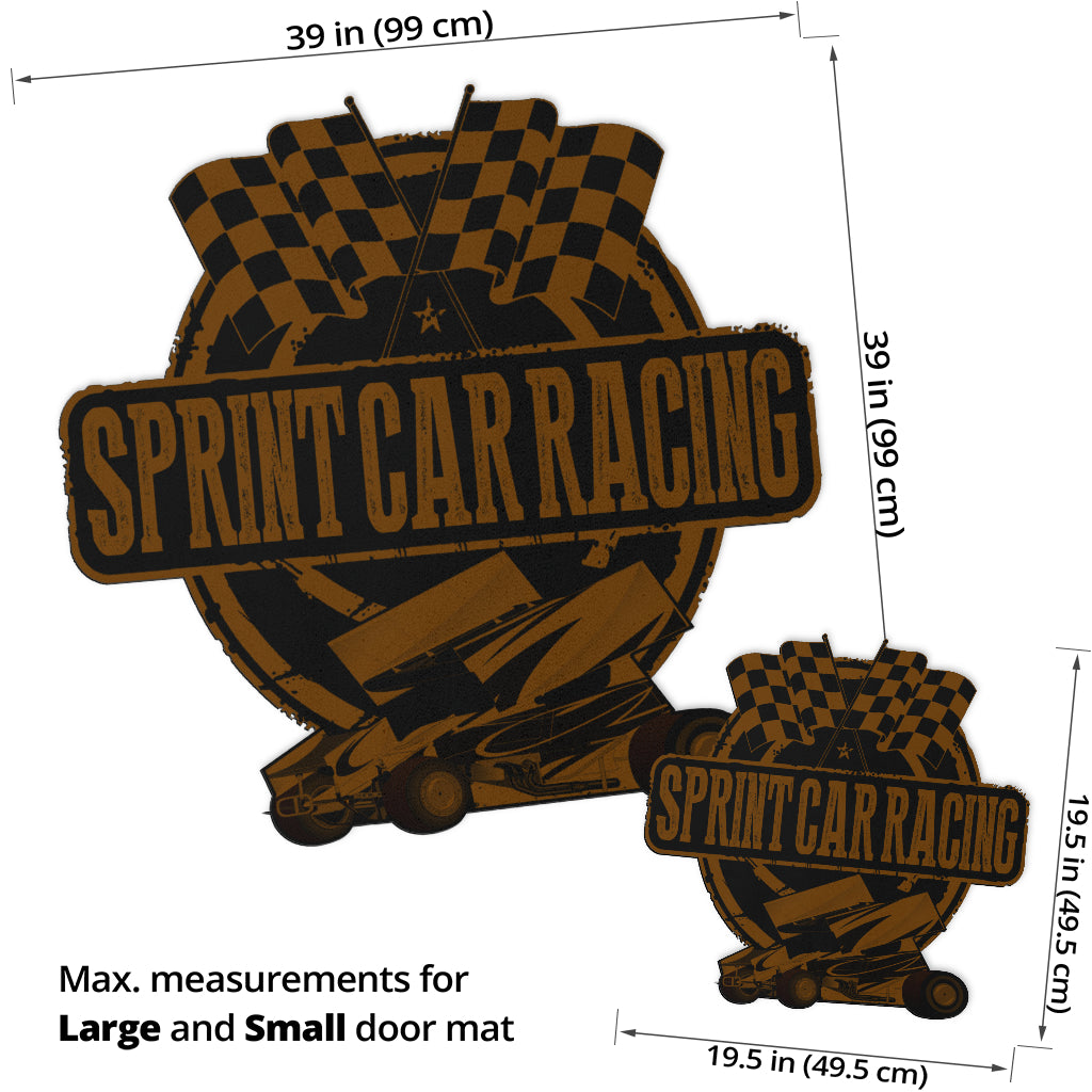 Custom shaped sprint car door mat
