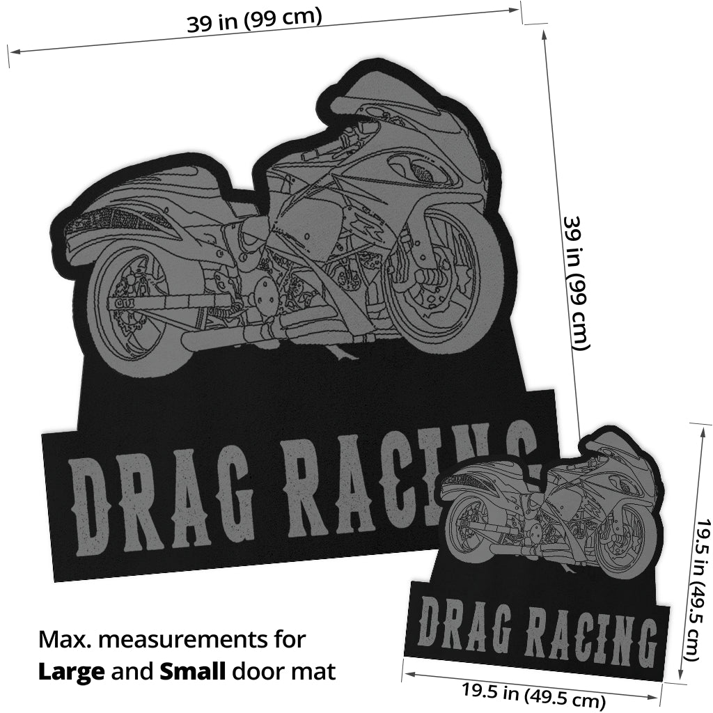 Custom Shaped Hayabusa Bike Door Mat