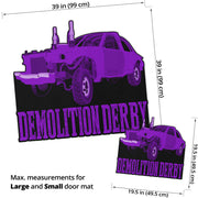 Custom shaped demolition derby door mat