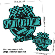 Custom shaped sprint car door mat