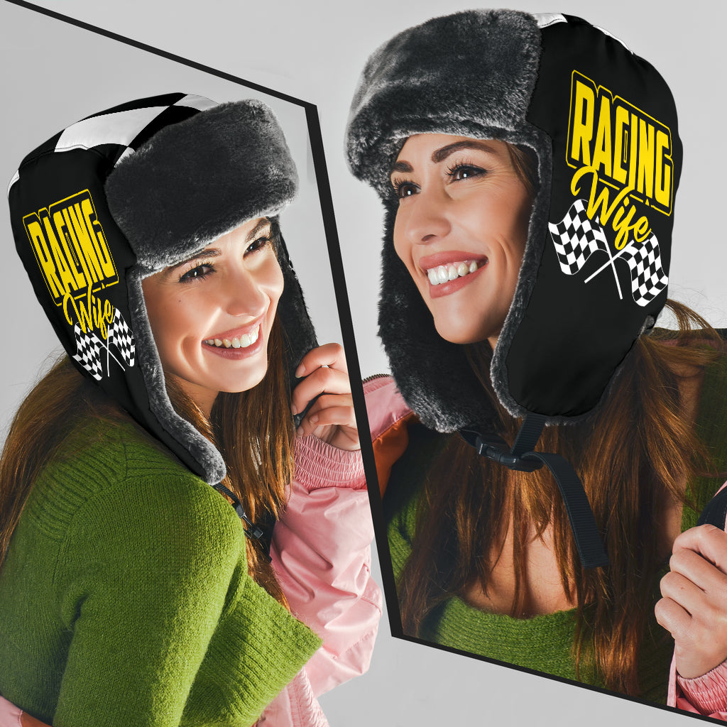 Racing Wife Checkered Trapper hat